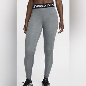 Nike Women’s Grey Pro High-Waist Performance Leggings Mesh Calf Size Small